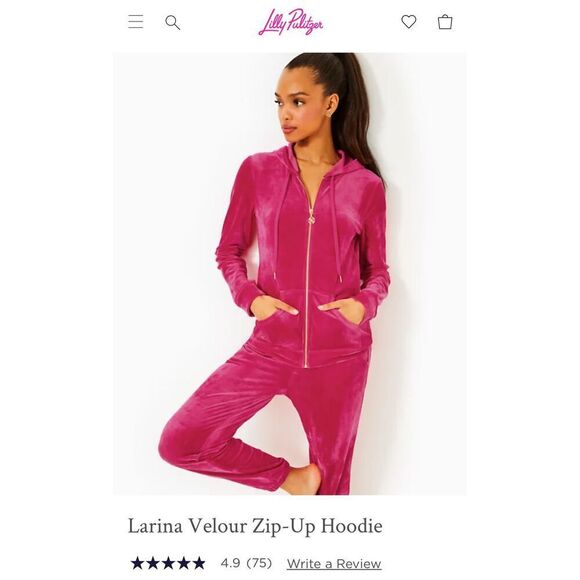 LILLY PULITZER Teal Velour Zip Up Jacket S - Picture 10 of 10